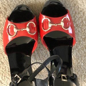 Gucci Horse bit Open Toe Slingback Sandals Size 8.5